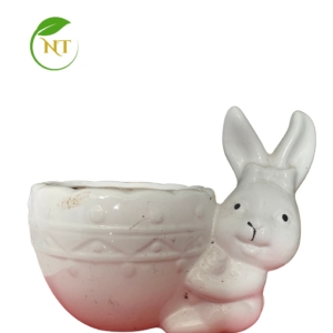 Chậu sứ hình thỏ trơn