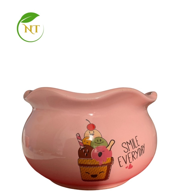 Chậu sứ tròn miệng loe mini